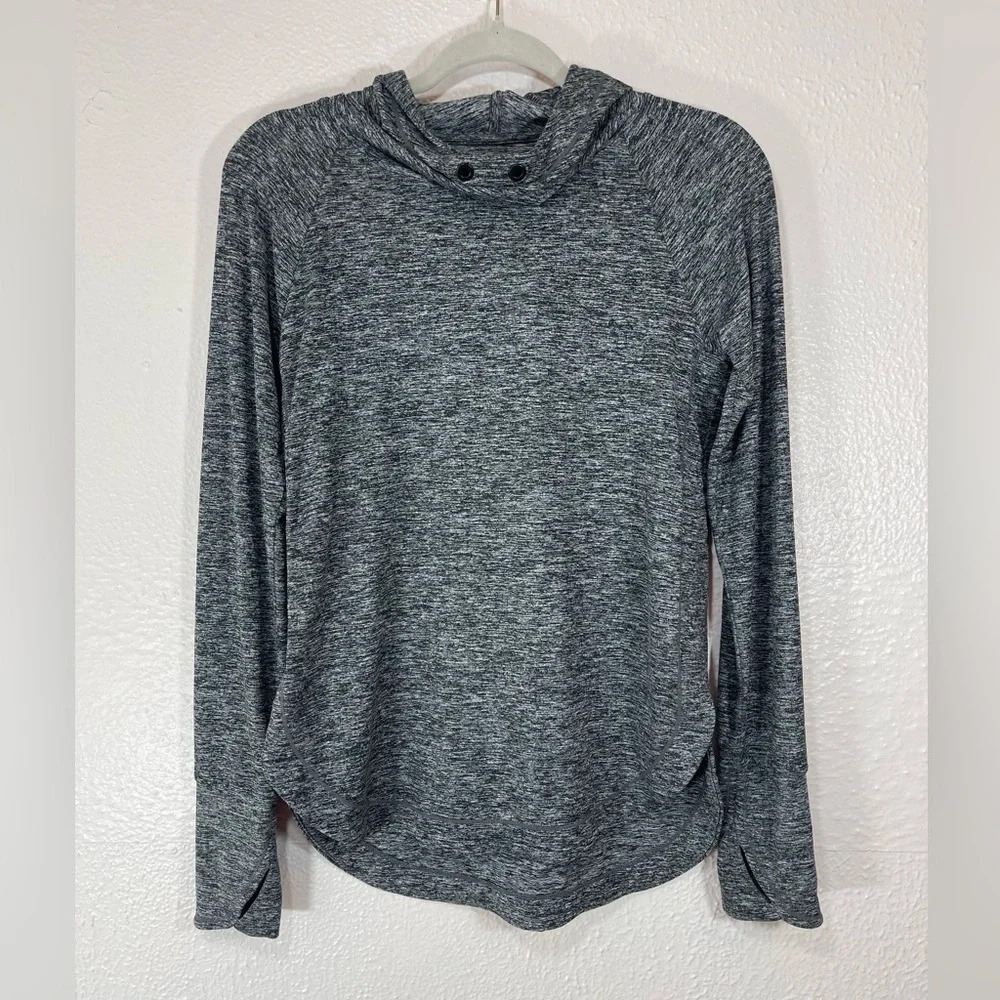 Athleta Hooded Heather Grey Sweatshirt Hoodie Women’s Size XS Athletic Casual